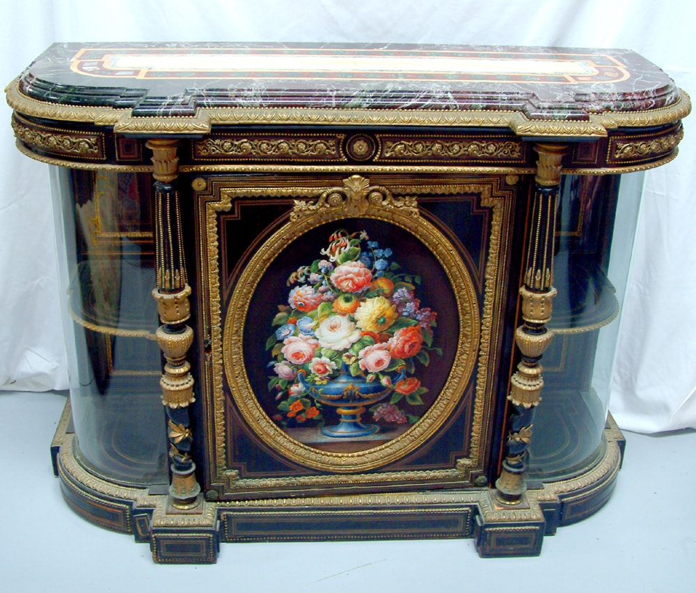 Rare and Important French marble top sideboard, with a Vatican shop micro mosaic plaque,$330,000