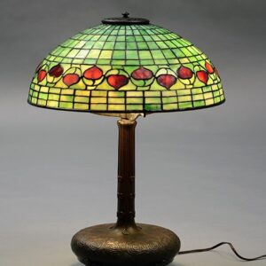 Tiffany Studios table lamp, acorn, $12,500