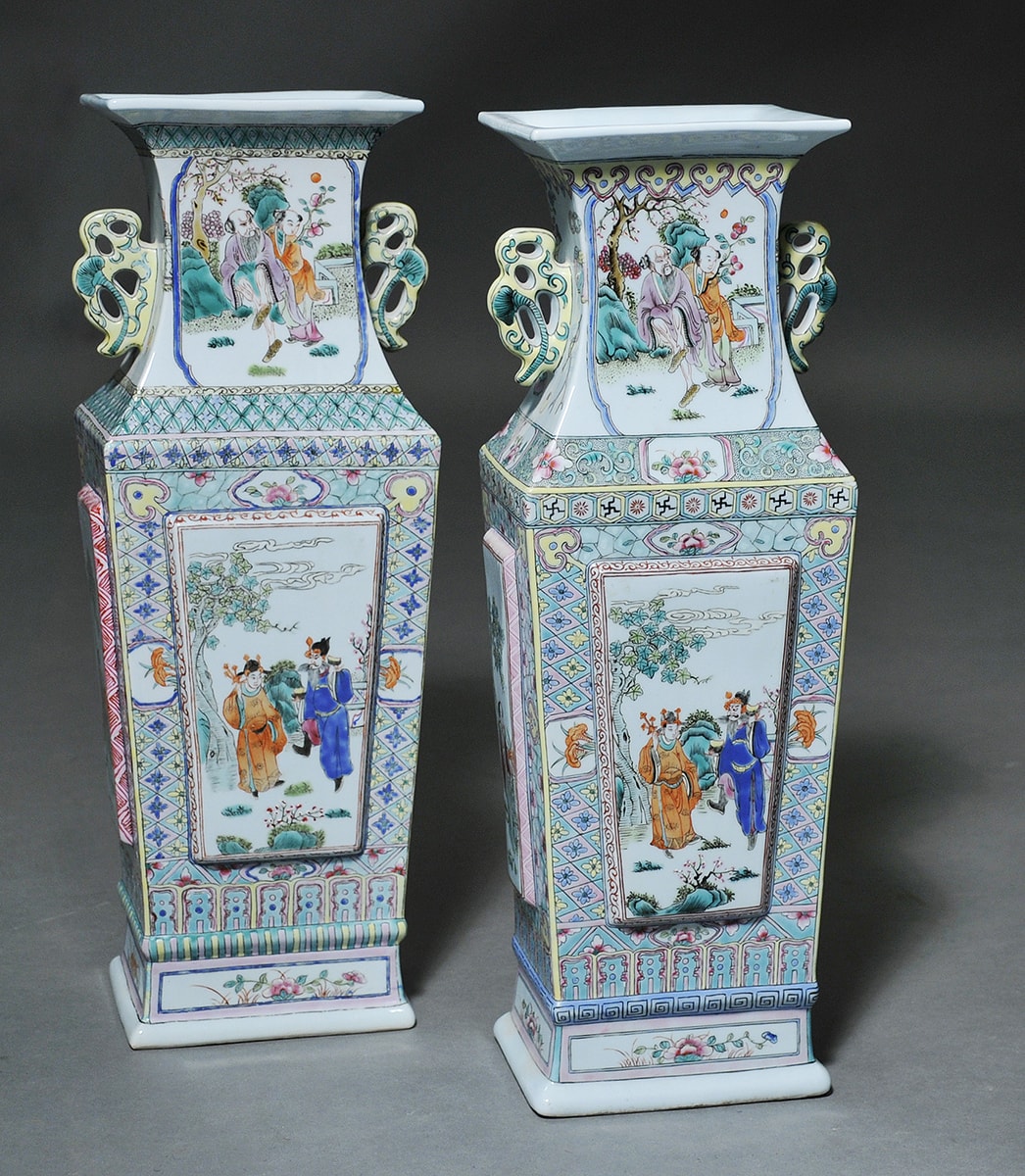 Chinese famille rose vases