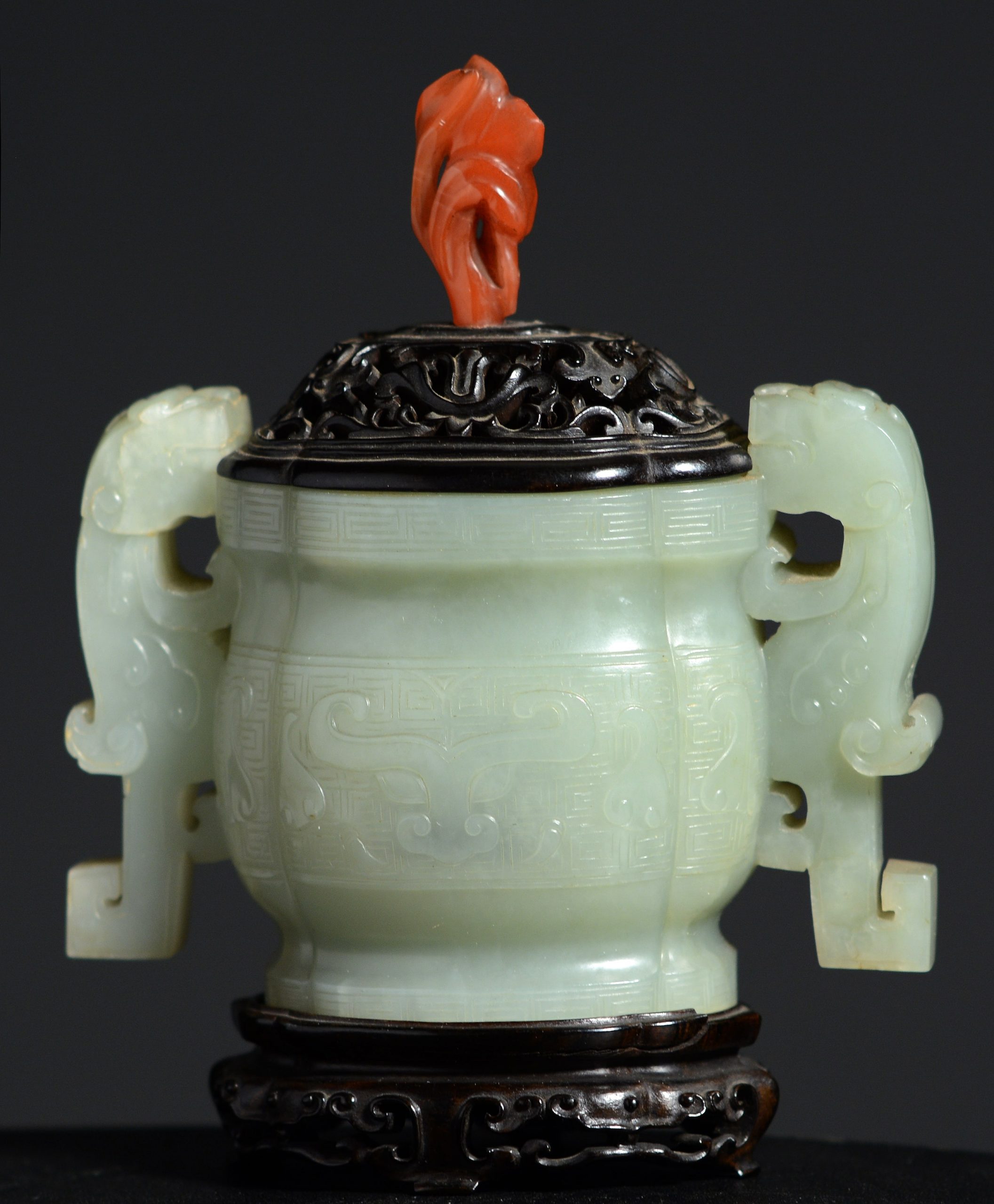 Chinese white jade censer, $12,500