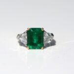 Columbian emeald and diamond ring $12,500