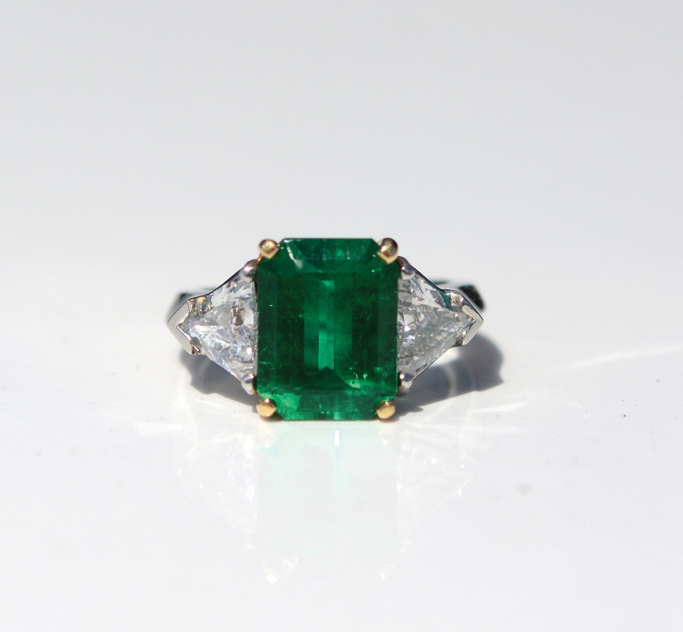 Columbian emeald and diamond ring $12,500