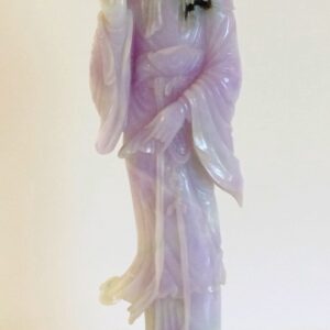 Lavender jade figure of Guanyin