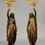 Monumental French bronze candelabras $95,000