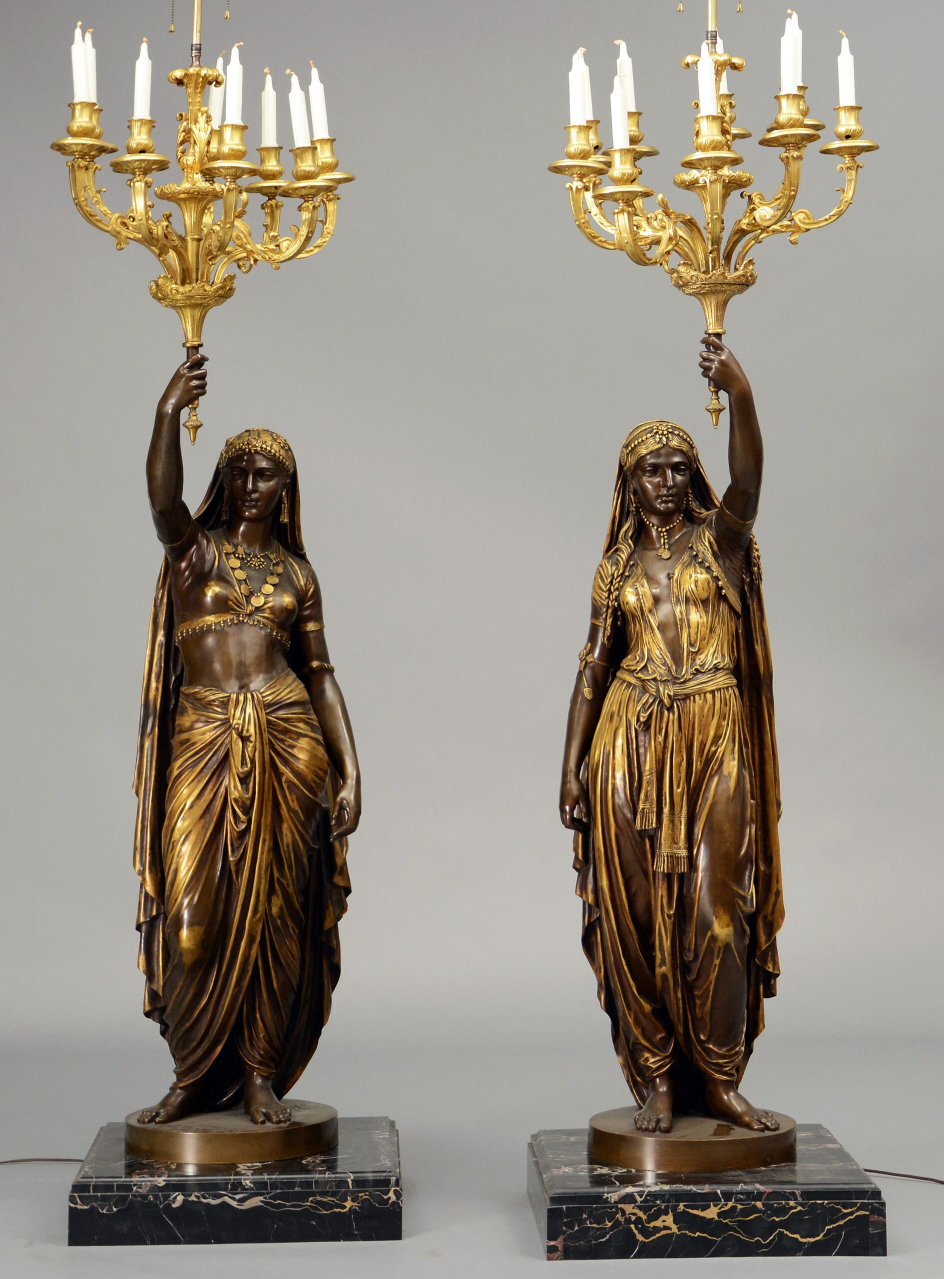 Monumental French bronze candelabras $95,000