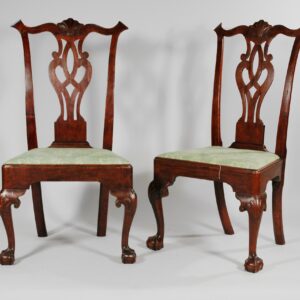 Pair of Philadelphia Chippendal chairs $17,500