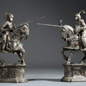 Silver knights on horseback MARK OF NERESHEIMER & CO