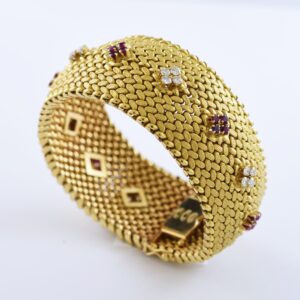 18k yellow gold signed Cartier bracelet set