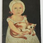 American school oil on wood board