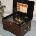 Antique Swiss music box with three bells