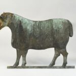 Great 19th C. lamb weathervane signed Fiske