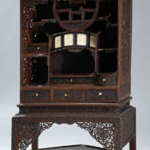 Chinese Rosewood Display Cabinet on Stand