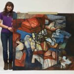 Roberto Burle Marx, large oil on fabric