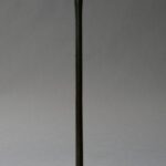 Tiffany bronze floor lamp with a green damascene shade