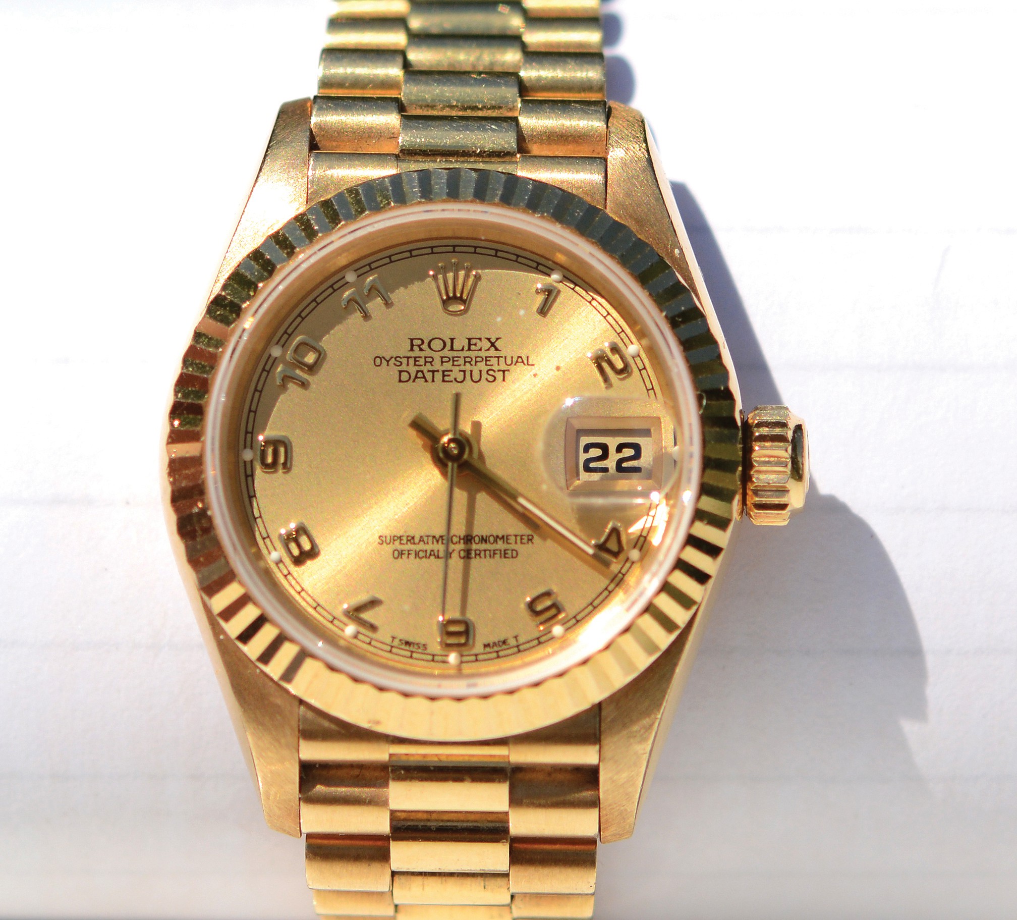 'The Rolex Lady President' in 18kt yellow gold