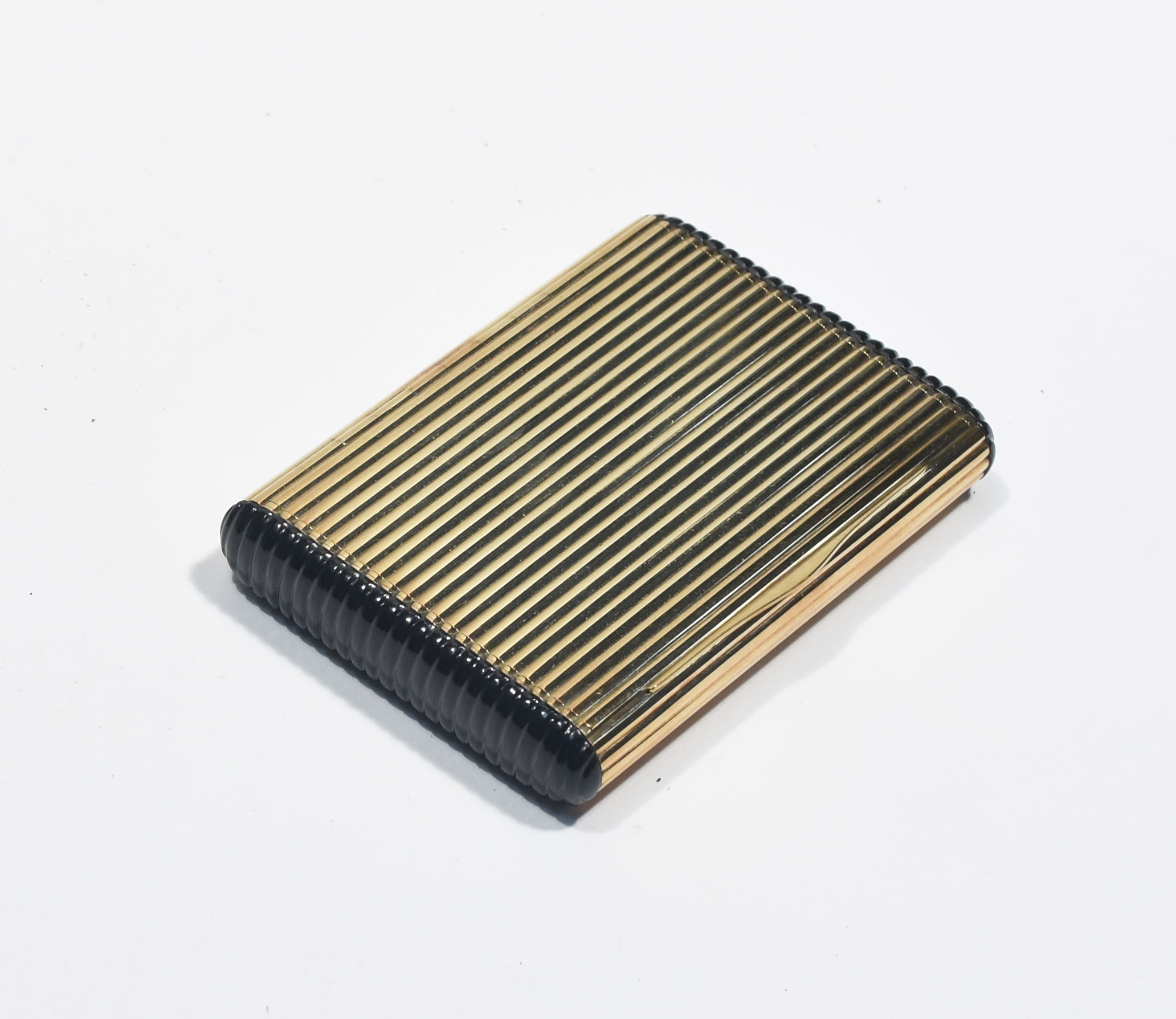 14K yellow gold and black onyx cigarette case