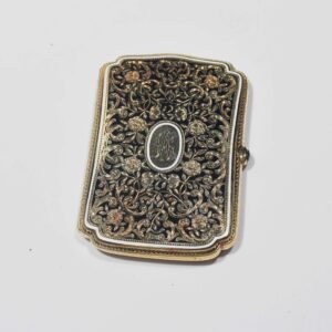 14K yellow gold and enamel cigarette case