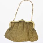 American 19th/20th C. 14K yellow gold mesh purse