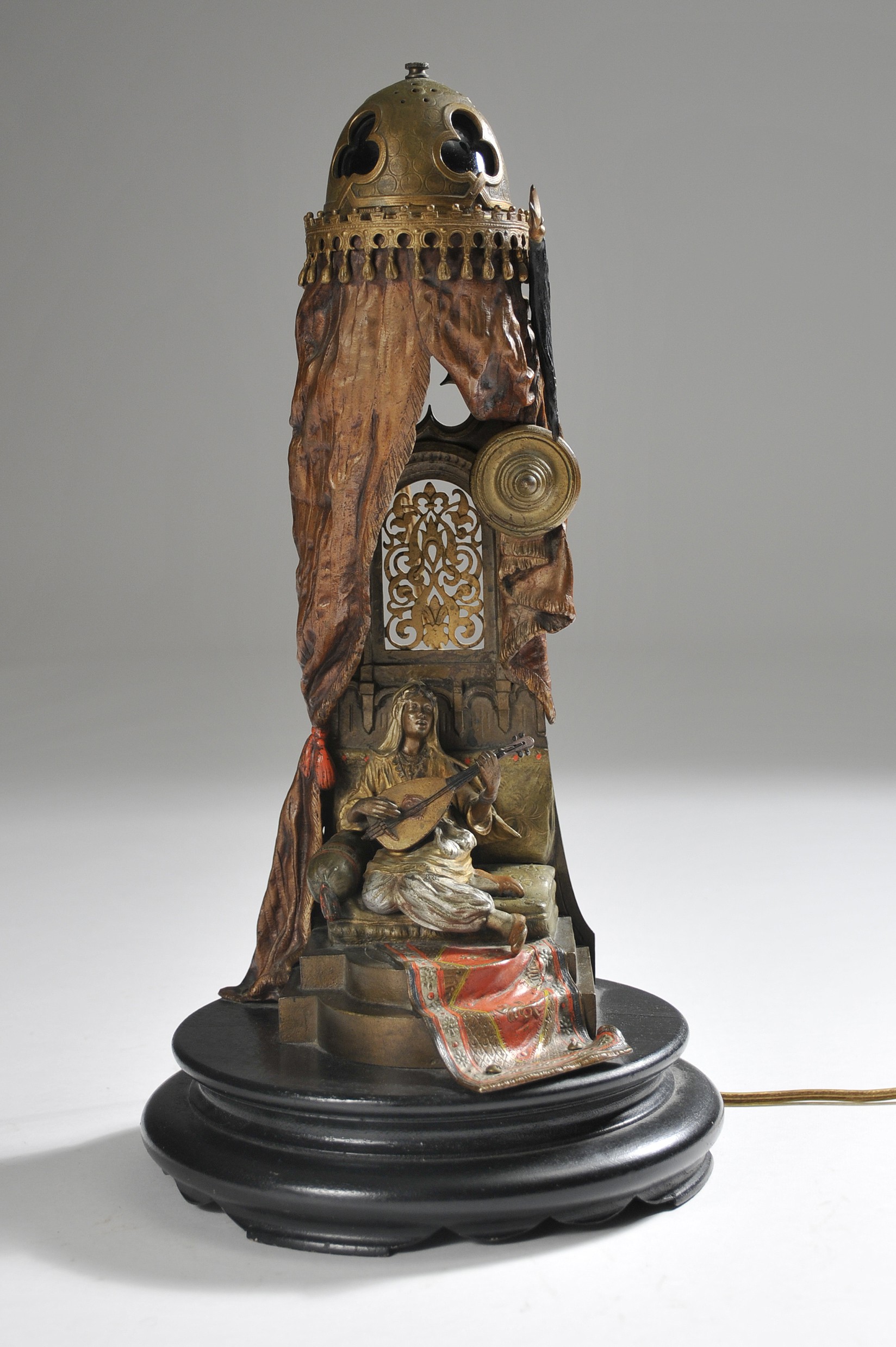 Austrian bronze Orientalist lamp