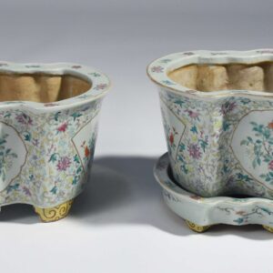 Chinese Famille Rose shaped porcelain planters