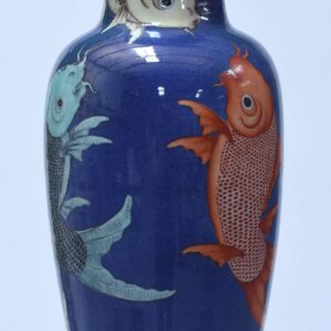 Chinese enamel decorated carp vase