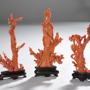 Fine Chinese red coral carvings
